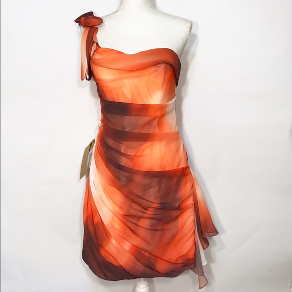 orange occasion dress